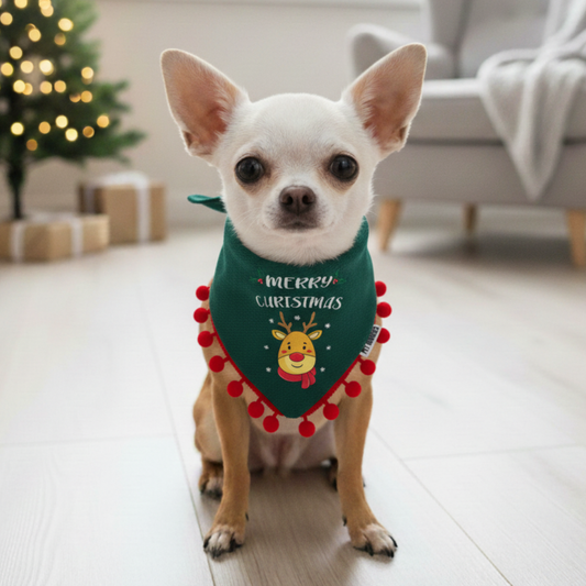 Bandana Navidad Reno Pompon